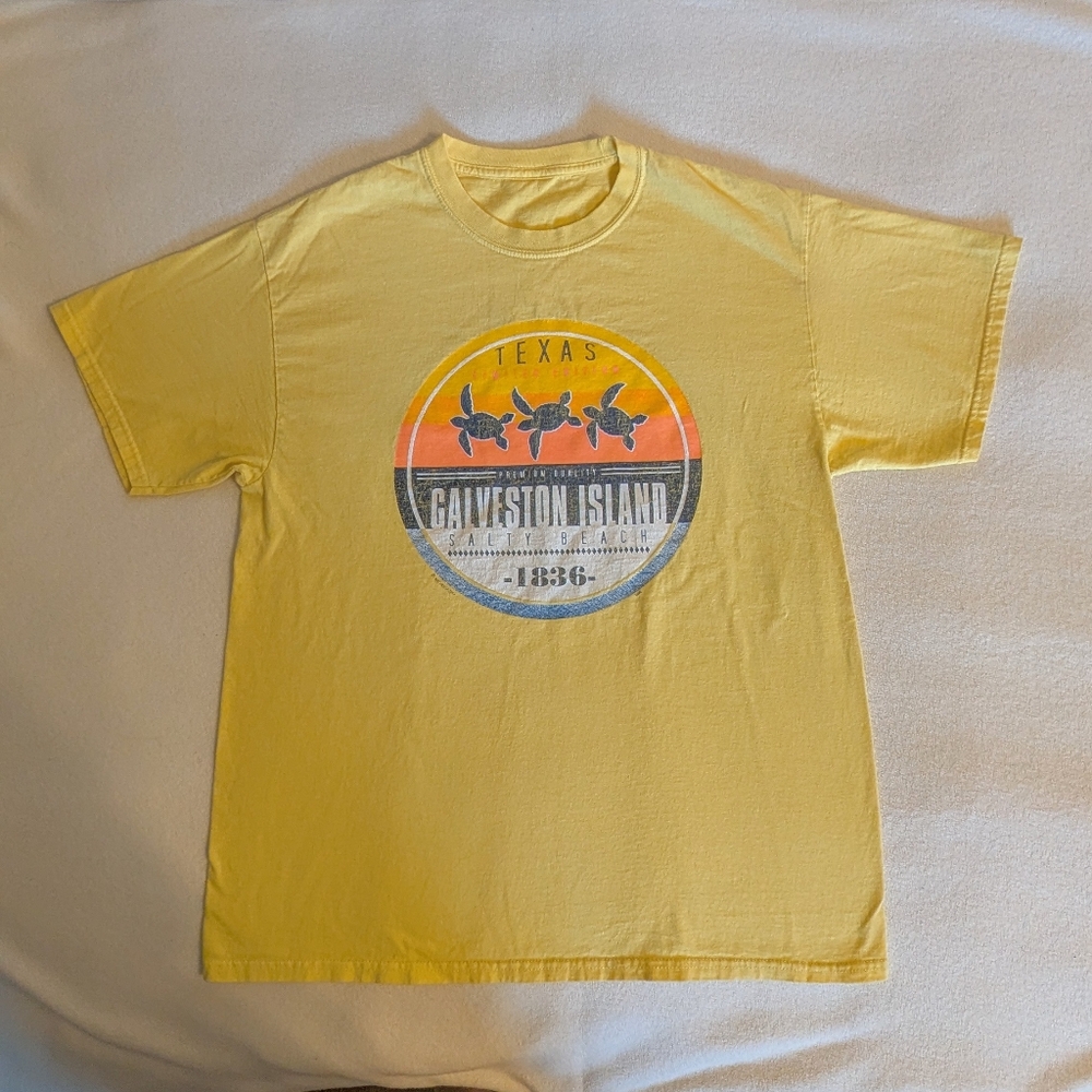 Texas Galveston Island Yellow T-Shirt